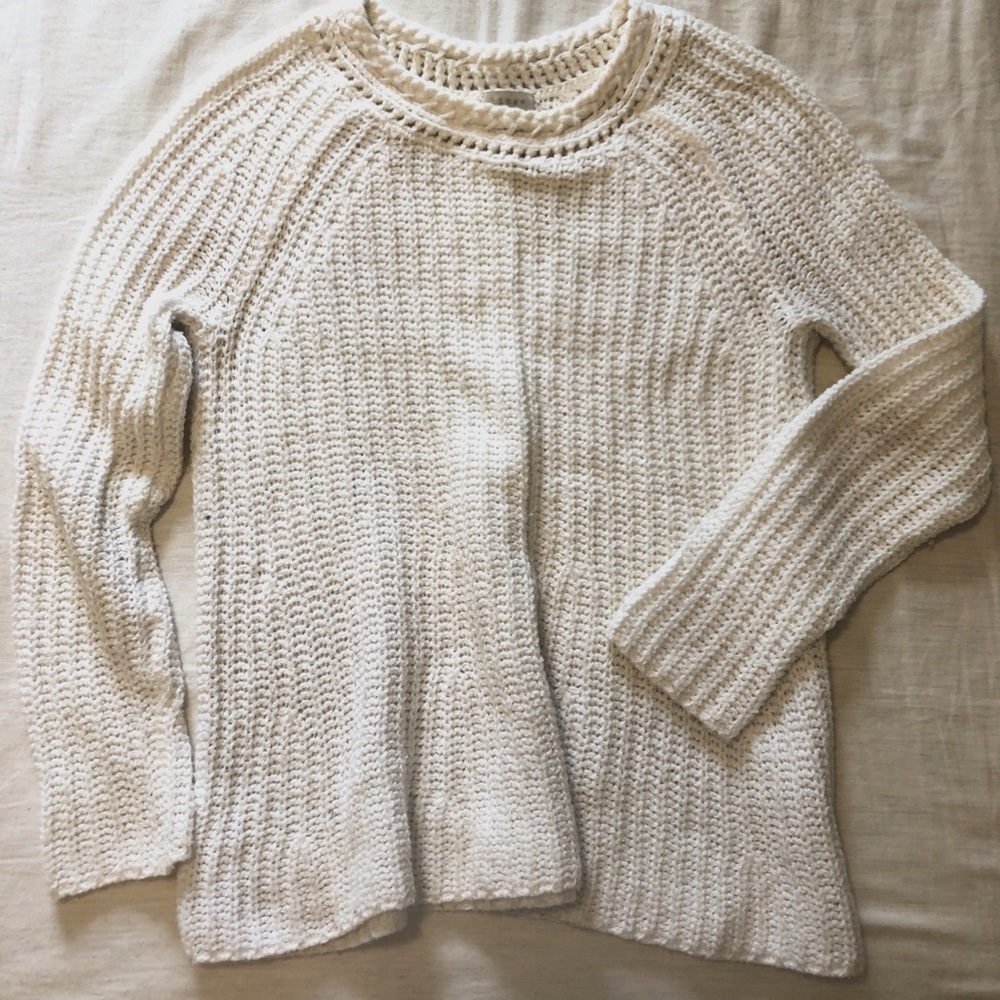 White knit sweater